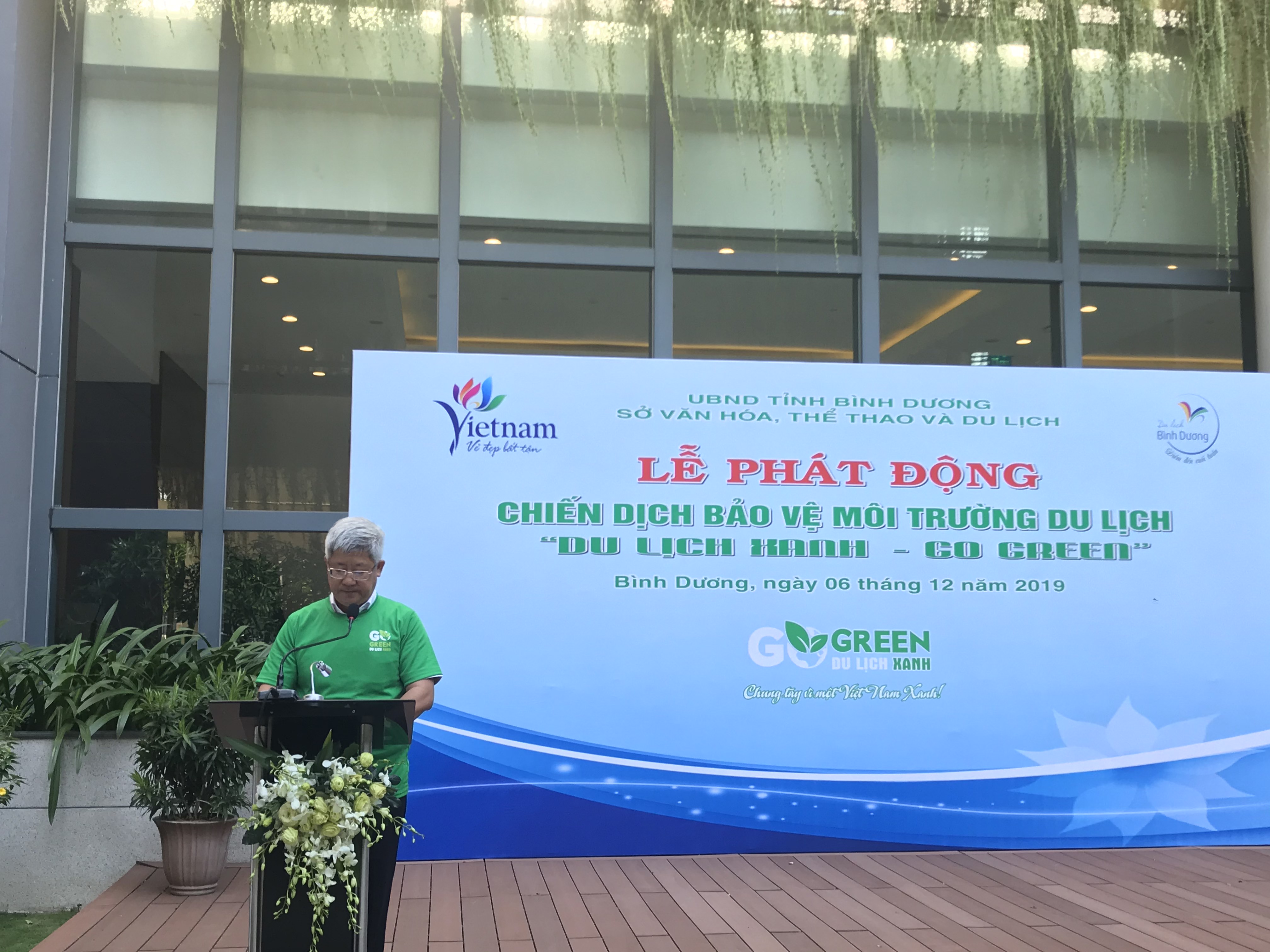 Ông Nguyễn Thanh Phong – Phó Giám đốc Sở Văn hóa, Thể thao và Du lịch Bình Dương phát biểu tại buổi lễ